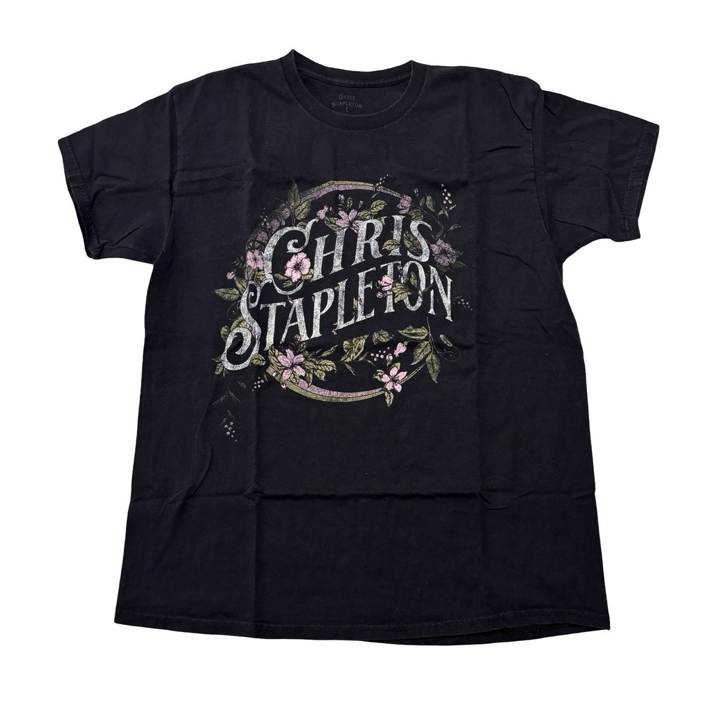 Chris Stapleton Unisex Graphic T Shirt Black Size Large 20.5 x 28